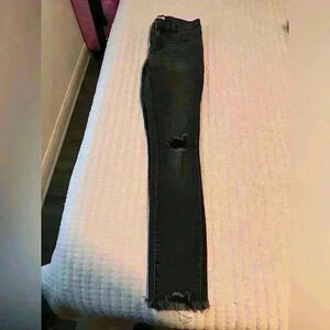 Refugee Black Distressed And Frayed Jeans Size 4